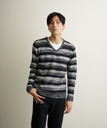 /Bling Leads/ボーダーニット＆ ロングTシャツ　アンサンブルセット