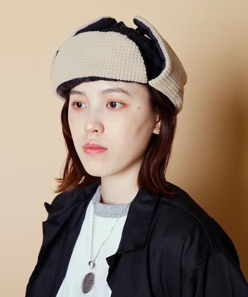 BURLAP OUTFITTER（バーラップアウトフィッター）の「AVIATOR HAT / アヴィエーターハット（ハット・メンズ・チャコールグレー/ブラック/パープル/ベージュ系その他/グリーン系その他/ダークネイビー/グレー系その他/オリーブドラブ/ブラウン系その他/カーキブラウン/ブラック系その他/ライトブラウン/グレー系その他2/ベージュ系その他2/グリーン系その他3/サンドベージュ/ダークグレー・ONE SIZE/ONESIZE）」の3枚目の写真