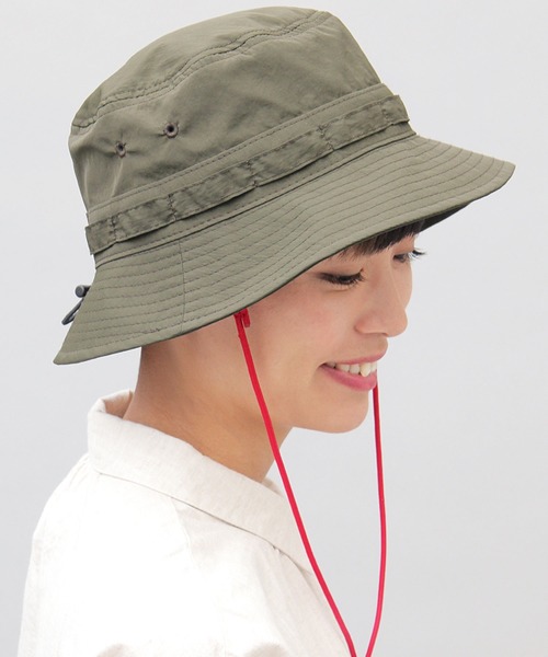 A.M.S.(エーエムエス)の「HIDETRADING PRODUCT / 撥水 ワッシャー加工ナイロン ジャングルハット / アドベンチャーハット(ハット・メンズ・ブラック/ベージュ/ネイビー/カモフラージュ/カーキ・FREE)」の4枚目の写真