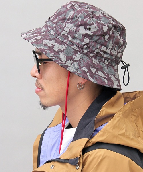 A.M.S.(エーエムエス)の「HIDETRADING PRODUCT / 撥水 ワッシャー加工ナイロン ジャングルハット / アドベンチャーハット(ハット・メンズ・ブラック/ベージュ/ネイビー/カモフラージュ/カーキ・FREE)」の2枚目の写真