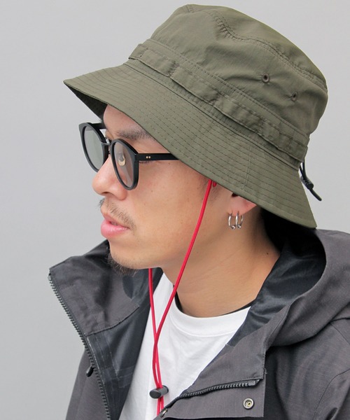 A.M.S.(エーエムエス)の「HIDETRADING PRODUCT / 撥水 ワッシャー加工ナイロン ジャングルハット / アドベンチャーハット(ハット・メンズ・ブラック/ベージュ/ネイビー/カモフラージュ/カーキ・FREE)」の8枚目の写真