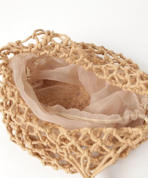 WEGO（ウィゴー）の「WEGO/【2点セット】巾着付きネットメッシュトートバッグ（トートバッグ・レディース・ベージュ/ブラック/ホワイト系その他・FREE）」の14枚目の写真