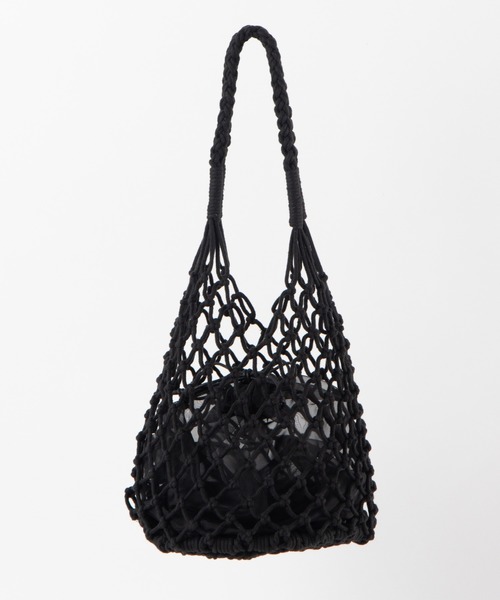 WEGO（ウィゴー）の「WEGO/【2点セット】巾着付きネットメッシュトートバッグ（トートバッグ・レディース・ベージュ/ブラック/ホワイト系その他・FREE）」の3枚目の写真