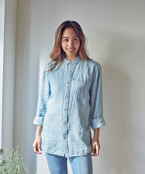 Rolla S Men At Work Hemp Denim Shirt ローラス メン アットワーク ヘンプ デニムシャツ Blue シャツ ブラウス Rolla S ローラス のファッション通販 Zozotown