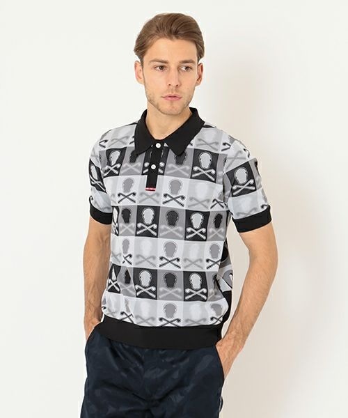 MARK & LONA(マークアンドロナ)の「Logo Block Knit Polo | MEN(ポロシャツ・メンズ・ブラック/イエロー・46/48/50/44)」の2枚目の写真