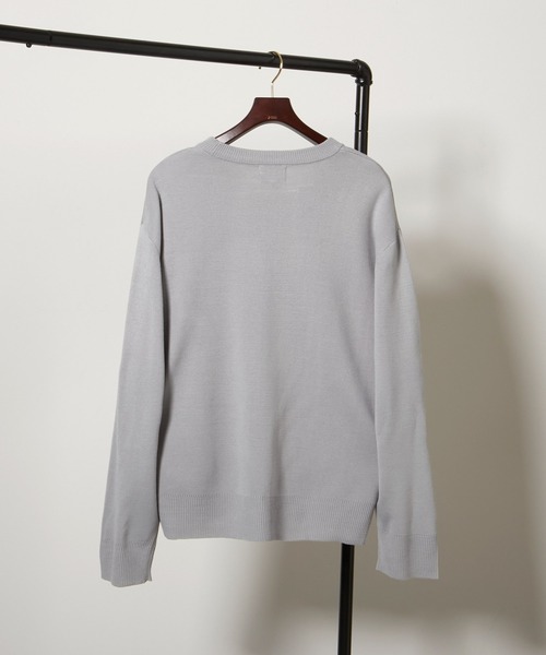 EMMA CLOTHES（エマクローズ）の「オーバーサイズミラノリブクルーネックニットプルオーバー (EMMA CLOTHES)（ニット/セーター・メンズ・ホワイト/ライトグレー/ブラック/ダークブラウン/ベージュ/ブルー/ブラウン系その他/グリーン系その他/バーガンディー/グレイッシュベージュ・FREE）」の16枚目の写真