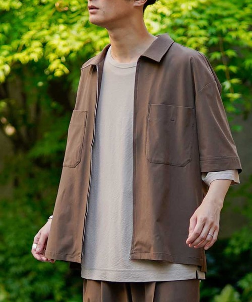 JUNRED（ジュンレッド）の「【AIR DRY/エアドライ】ショートブルゾン【SETUP可能】（ブルゾン・メンズ・ブラック/ベージュ/ブラウン・M/L）」の2枚目の写真