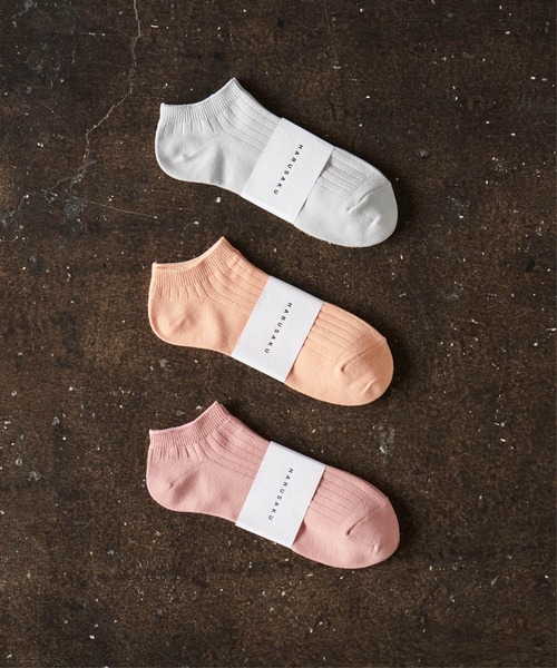 HARUSAKU CC（ハルサクシーシー）の「HARUSAKUCC:Men's RIB Sneaker socks 3P set メンズ リブ スニーカーソックス3Pセット（ソックス/靴下・メンズ・グレー/ブルー/グリーン/オートミール/イエロー/コーラルピンク/ネイビー/カーキ・M/L/S）」の8枚目の写真