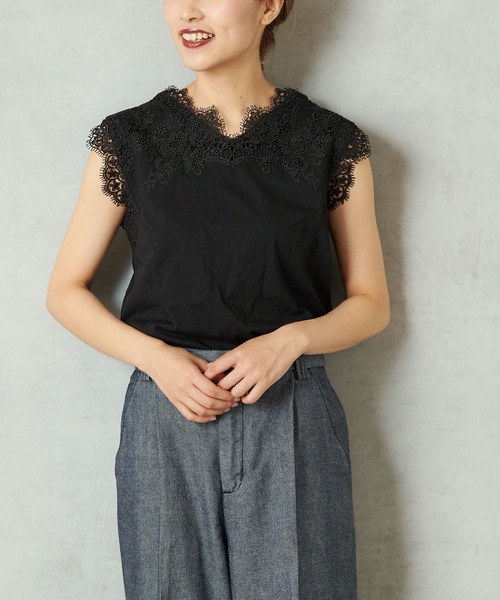 PUAL CE CIN（ピュアルセシン）の「【WEB限定復活】レースノースリーブ（タンクトップ・レディース・オフホワイト/ブラック/ライトベージュ・FREE）」の14枚目の写真