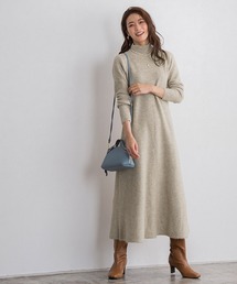 ふんわりウォッシャブルAラインニットワンピース