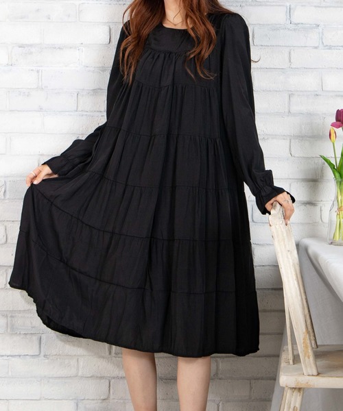 WEGO(ウィゴー)の「WEGO/【WEB限定】ティアードロングワンピース(ワンピース・レディース・ホワイト/ブラック・FREE)」の11枚目の写真