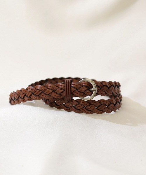 florist（フローリスト）の「【牛革】ラウンドバックルの華奢メッシュベルト（ベルト・レディース・キャメル/ブラウン/レッド/ブラック/ホワイト/マスタード・FREE）」の5枚目の写真