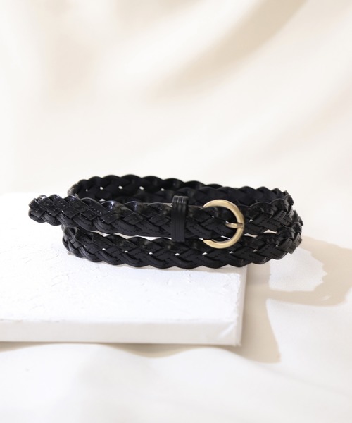 florist（フローリスト）の「【牛革】ラウンドバックルの華奢メッシュベルト（ベルト・レディース・キャメル/ブラウン/レッド/ブラック/ホワイト/マスタード・FREE）」の2枚目の写真