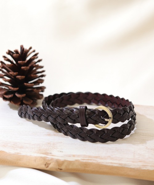 florist（フローリスト）の「【牛革】ラウンドバックルの華奢メッシュベルト（ベルト・レディース・キャメル/ブラウン/レッド/ブラック/ホワイト/マスタード・FREE）」の11枚目の写真