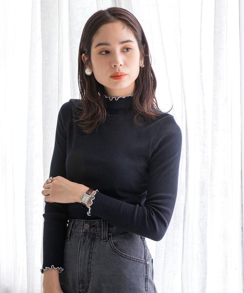 coen（コーエン）の「【WEB限定カラー】コットンメロウタートルネックカットソー（Tシャツ/カットソー・レディース・ネイビー/イエロー/その他1/その他3/ライラック/グレー/その他2/ブラック/オフホワイト/その他4/パープル・LARGE/MEDIUM）」の16枚目の写真