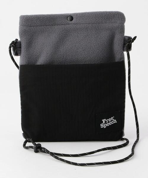 coen（コーエン）の「FreeSpeech(フリースピーチ)別注マイクロフリースサコッシュ（ショルダーバッグ・メンズ・オフホワイト/ブラック/グレー/ケリー/パープル・FREE）」の3枚目の写真