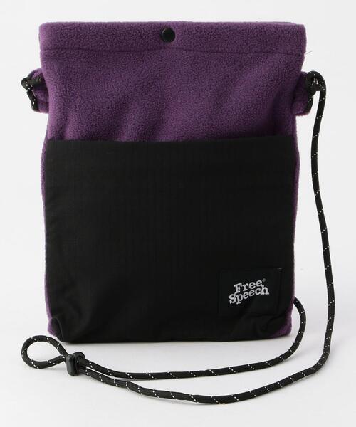 coen（コーエン）の「FreeSpeech(フリースピーチ)別注マイクロフリースサコッシュ（ショルダーバッグ・メンズ・オフホワイト/ブラック/グレー/ケリー/パープル・FREE）」の8枚目の写真