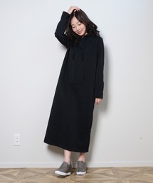 裏起毛フードワンピース