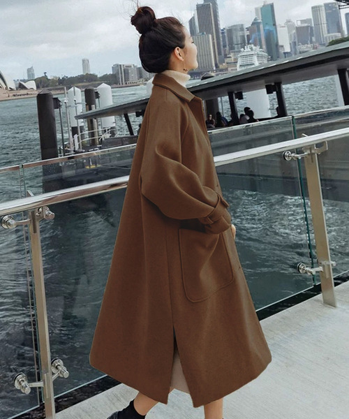 Girly Doll（ガーリードール）の「サイドスリットチェスターコート（チェスターコート・レディース・ブルー/モカ/チャコールグレー/ベージュ/ブラック/キャメル・M/XL/L/S）」の11枚目の写真