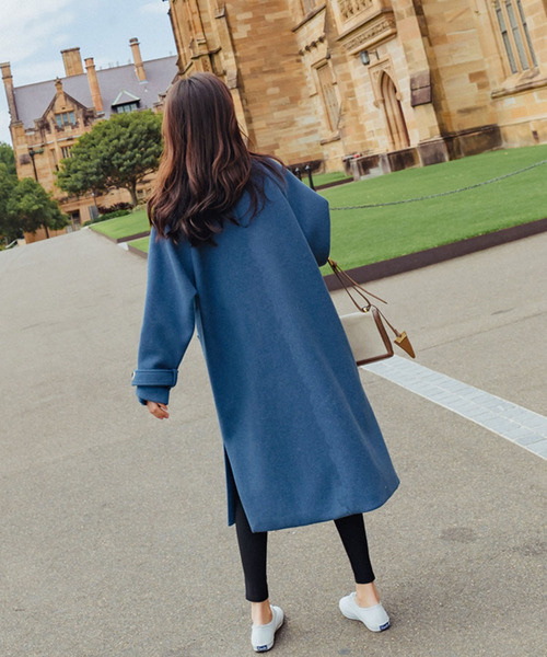 Girly Doll（ガーリードール）の「サイドスリットチェスターコート（チェスターコート・レディース・ブルー/モカ/チャコールグレー/ベージュ/ブラック/キャメル・M/XL/L/S）」の17枚目の写真