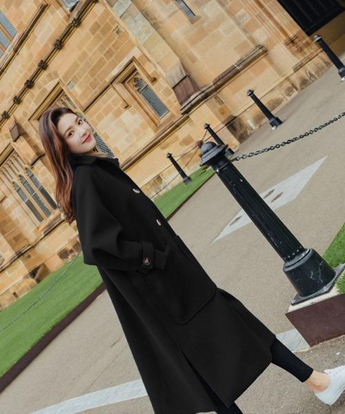 Girly Doll（ガーリードール）の「サイドスリットチェスターコート（チェスターコート・レディース・ブルー/モカ/チャコールグレー/ベージュ/ブラック/キャメル・M/XL/L/S）」の18枚目の写真