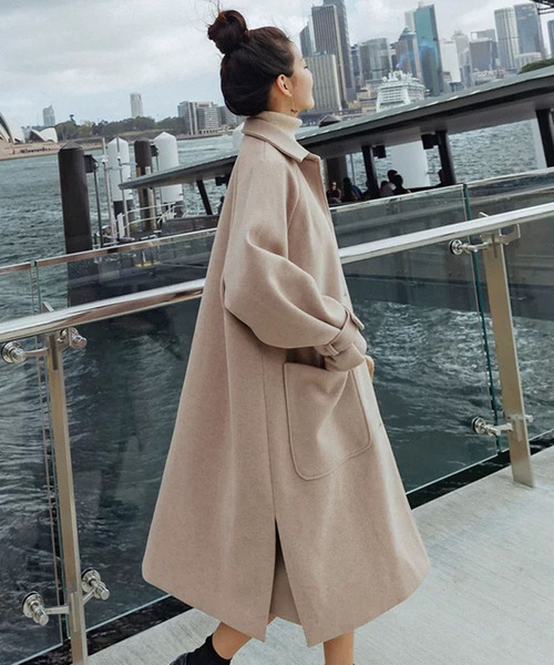 Girly Doll（ガーリードール）の「サイドスリットチェスターコート（チェスターコート・レディース・ブルー/モカ/チャコールグレー/ベージュ/ブラック/キャメル・M/XL/L/S）」の19枚目の写真