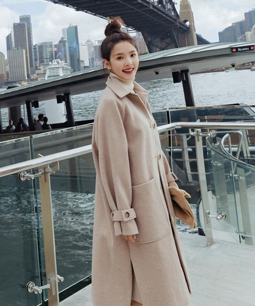 Girly Doll（ガーリードール）の「サイドスリットチェスターコート（チェスターコート・レディース・ブルー/モカ/チャコールグレー/ベージュ/ブラック/キャメル・M/XL/L/S）」の22枚目の写真