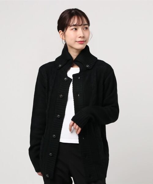 Mag.(マグ)の「【Bling Leads】ドンキーネック ニットカーディガン(カーディガン/ボレロ・レディース・チャコールグレー/ネイビー/グレー系その他/ワイン/ブラック/ブラックミックス/ベージュ・MEDIUM/LARGE/X-LARGE)」の2枚目の写真