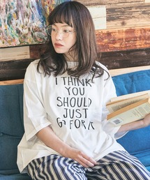 CUBE SUGAR（キューブシュガー）の「リサイクルコットン天竺 無地 プリント クルーネック（Tシャツ/カットソー）」