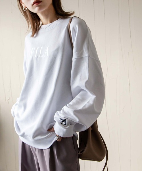 Chillfar（チルファー）の「【FILA】【Chillfar 別注】デザインロゴ刺繍ビッグスウェット（スウェット・レディース・ホワイト/ブラック/グレー/ブルー/ベージュ・FREE）」の7枚目の写真