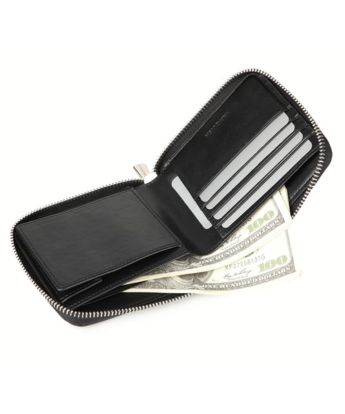 VANQUISH（ヴァンキッシュ）の「【VANQUISH/ヴァンキッシュ】　アドバンレザー牛革　二つ折りZIP財布（財布・メンズ・ワイン/ダークグリーン/グレー/ダークブラウン/ネイビー・FREE）」の6枚目の写真