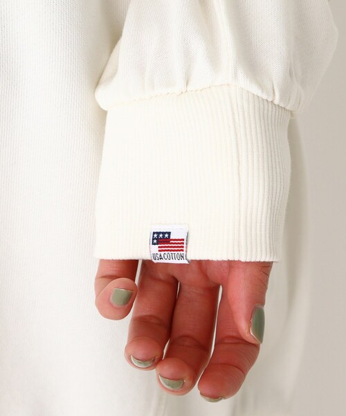 SHOO・LA・RUE(シューラルー)の「◆【M-3L】USAコットンロゴBIGプルオーバー(スウェット・レディース・チャコールグレー/ベージュ/ホワイト系/ライトオレンジ系・04/05/03/02)」の10枚目の写真