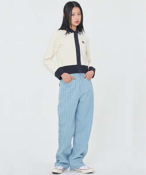 ROMANTIC CROWN(ロマンティッククラウン)の「【ROMANTIC CROWN】WOMAN COTTON CARDIGAN / ロマンティッククラウン ウィメンズ コットン ショート カーディガン(カーディガン/ボレロ・レディース・ネイビー/オートミール・MEDIUM/SMALL)」の6枚目の写真