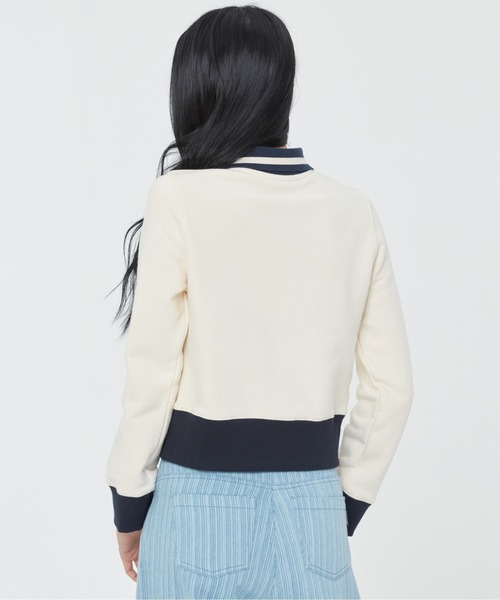 ROMANTIC CROWN(ロマンティッククラウン)の「【ROMANTIC CROWN】WOMAN COTTON CARDIGAN / ロマンティッククラウン ウィメンズ コットン ショート カーディガン(カーディガン/ボレロ・レディース・ネイビー/オートミール・MEDIUM/SMALL)」の5枚目の写真