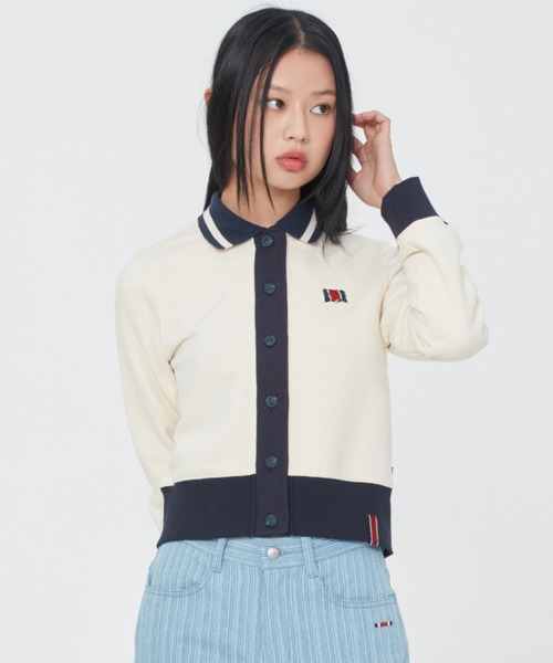ROMANTIC CROWN(ロマンティッククラウン)の「【ROMANTIC CROWN】WOMAN COTTON CARDIGAN / ロマンティッククラウン ウィメンズ コットン ショート カーディガン(カーディガン/ボレロ・レディース・ネイビー/オートミール・MEDIUM/SMALL)」の4枚目の写真