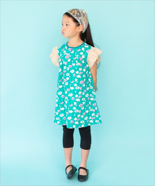 RAGMART(ラグマート)の「袖フリル アートプリントワンピース(ワンピース・キッズ・イエロー/レッド/グリーン・90cm/95cm/80cm)」の6枚目の写真