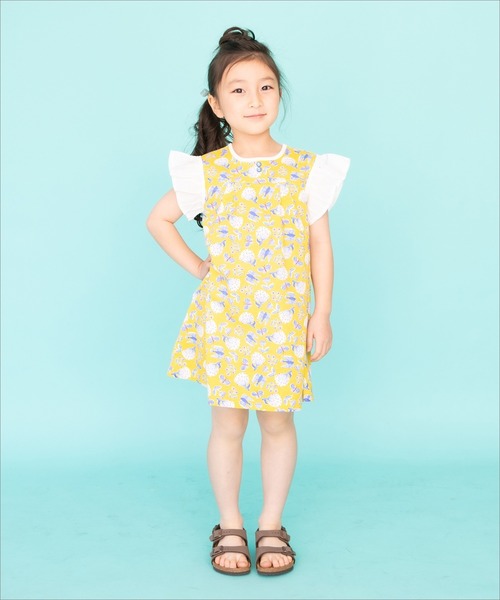 RAGMART(ラグマート)の「袖フリル アートプリントワンピース(ワンピース・キッズ・イエロー/レッド/グリーン・90cm/95cm/80cm)」の8枚目の写真