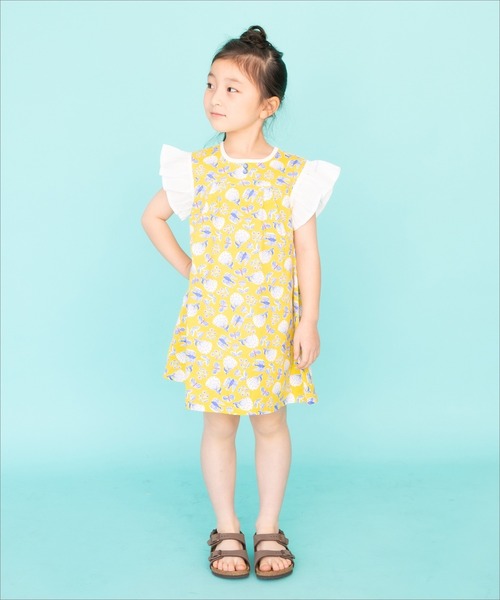 RAGMART(ラグマート)の「袖フリル アートプリントワンピース(ワンピース・キッズ・イエロー/レッド/グリーン・90cm/95cm/80cm)」の9枚目の写真