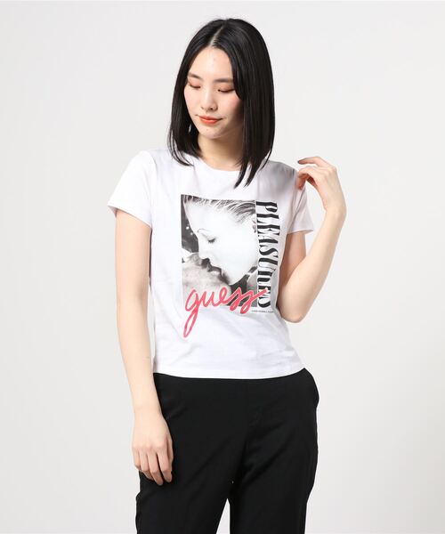 Guess(ゲス)の「GUESS Originals x PLEASURES Kiss Baby Tee(Tシャツ/カットソー・レディース・ホワイト/ブラック/レッド・MEDIUM/X-SMALL/SMALL)」の18枚目の写真