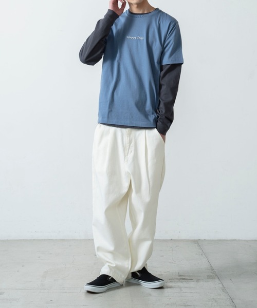 WEGO（ウィゴー）の「WEGO/シンプルロゴ刺繍半袖Tシャツ（Tシャツ/カットソー・メンズ・ホワイト/ブルー・SMALL/MEDIUM/LARGE）」の9枚目の写真