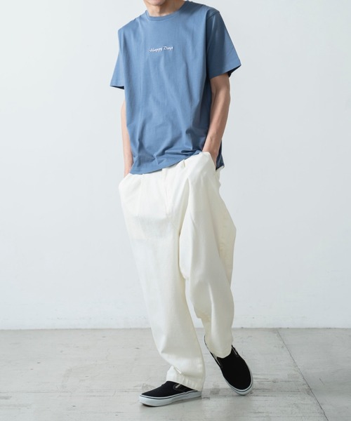 WEGO（ウィゴー）の「WEGO/シンプルロゴ刺繍半袖Tシャツ（Tシャツ/カットソー・メンズ・ホワイト/ブルー・SMALL/MEDIUM/LARGE）」の11枚目の写真