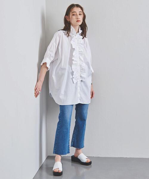 dahl'ia（ダリア）の「別注＜dahl'ia（ダリア）＞フリル シャツ（シャツ/ブラウス・レディース・ホワイト/ベージュ・FREE）」の2枚目の写真