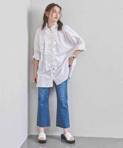 dahl'ia（ダリア）の「別注＜dahl'ia（ダリア）＞フリル シャツ（シャツ/ブラウス・レディース・ホワイト/ベージュ・FREE）」の3枚目の写真