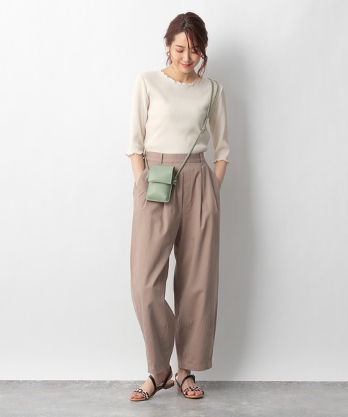 GLOBAL WORK（グローバルワーク）の「スラウチライトチノパンツ/938952（チノパンツ・レディース・アイボリー/ブラウン/ネイビー・SMALL/MEDIUM/LARGE）」の6枚目の写真