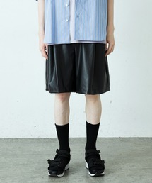 Lui's | ウォッシャブルフェイクレザー ワイドショーツ(その他パンツ)