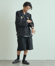 ESSAY ACID SHORTS ワイド ショーツ ワイドパンツ 古着 ESSAY [ ACID SHORTS (P-1) ] BLACK | ロイド・エフダブリュー