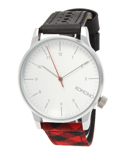 KOMONO.（コモノ）の「ユニセックス コモノ 腕時計 ペイズリー チェック カモフラ柄 KOMONO WINSTON GALORE（アナログ腕時計・レディース・ブラック/グレー/チャコールグレー/レッド・ONE SIZE）」の4枚目の写真