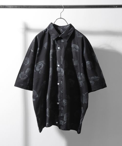 ZIP FIVE(ジップファイブ)の「【ZIP FIVE】高密度T/Cブロードビックシルエット半端袖シャツ(シャツ/ブラウス・メンズ・ベージュ/ブルー/ブラック系/ネイビー系/ブラック/オリーブ/ダークネイビー/ブラック系3/パープル/チャコールグレー×ブラック/ブラック系1/オフホワイト/チャコール/ブラック系2・LARGE/MEDIUM)」の5枚目の写真