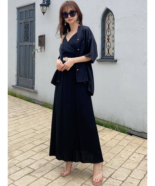 RESEXXY（リゼクシー）の「ハーフスリーブサテンシャツ（シャツ/ブラウス・レディース・ホワイト/ブラック/ベージュ・FREE）」の4枚目の写真