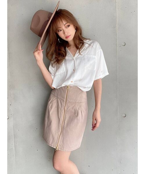 RESEXXY（リゼクシー）の「ハーフスリーブサテンシャツ（シャツ/ブラウス・レディース・ホワイト/ブラック/ベージュ・FREE）」の15枚目の写真